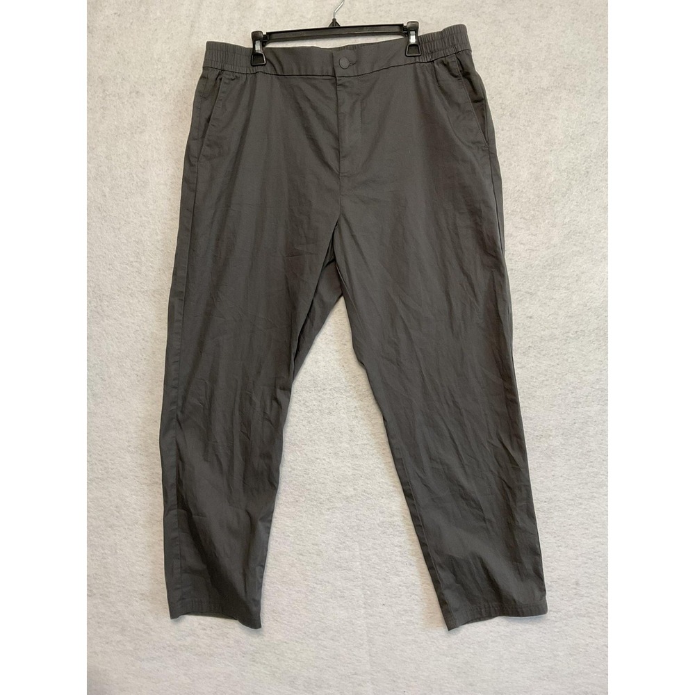 Calvin Klein Pants Mens 38x28 Gray Chino Elastic Waist Tapered Casual‎ Fit